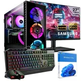 KRAFTPC Gaming PC Komplett-Set AMD Ryzen7 8700F - GeForce RTX5060 Ti 8GB - 1TB M.2  SSD - 32GB DDR5 - Win11 - 27" TFT - Tastatur/Maus - Gamer Pc