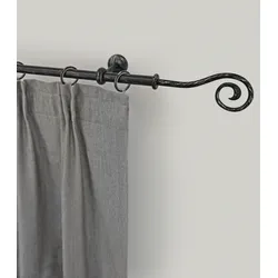 Gardinenstange GARESA "ESPERANCA", schwarz, L:260cm Ø:16mm, Metall, Gardinenstangen, rustikale Vorhanggarnitur, verlängerbar, Eisen, Endk. Spirale