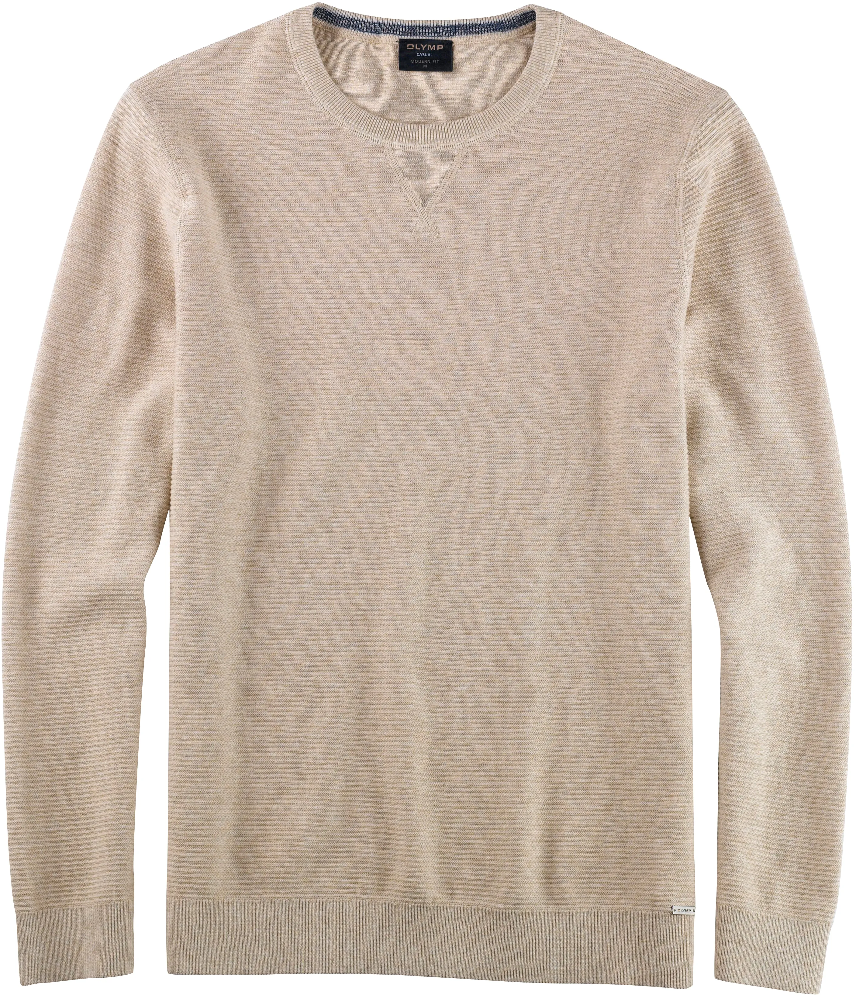 OLYMP Rundhalspullover »OLYMP Strick Casual« OLYMP hellbeige 4XL