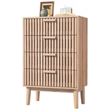 Gecheer Sideboard Kommode Küchenschrank Aufbewahrungsschrank für Wohnzimmer Schlafzimmer Flur, mit 6 Schubladen Artisan-Eiche 50x34x96 cm