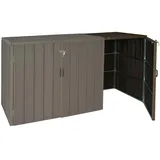 Mendler WPC-Mülltonnenverkleidung HWC-J28 1er/2er braun