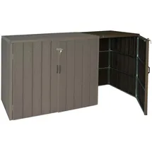 Mendler WPC-Mülltonnenverkleidung HWC-J28 1er/2er braun