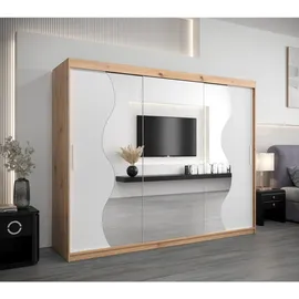 abiks möbel Schwebetürenschrank MADRYT 250 x 200 x 62 cm Weiß