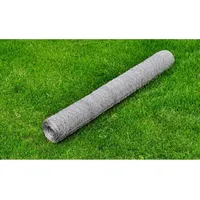 VidaXL Drahtzaun für Hühner Verzinkter Stahl 25x1 m Silbern
