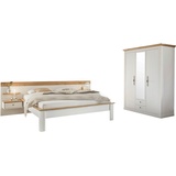 Home Affaire Schlafzimmer-Set »Westminster«, beinhaltet 1 Bett, Kleiderschrank 3-türig und 2 Wandpaneele weiß