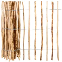 VOSS.garden 5m Staketenzaun 120cm, Gartenzaun aus Haselnuss Rollzaun Teichzaun