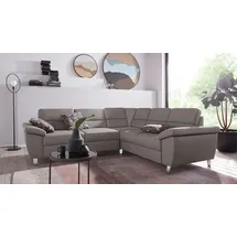 sit&more Ecksofa SIT & MORE "Sorano L-Form", grau (hellgrau), B:249cm H:88cm T:229cm, Sofas, Ecksofa, wahlweise mit Bett- und Relaxfunktion, inkl. Bettkasten