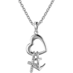 trendor 39434 Glaube Liebe Hoffnung Anhänger mit Halskette Silber 925, 40 cm