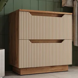Vicco Waschbeckenunterschrank Lotta 2 Schubladen 59,8 x 62,5 x 32,0 cm Eiche/Kaschmir