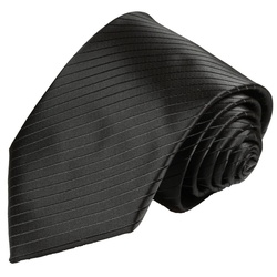 Paul Malone Krawatte Herren Hochzeitskrawatte uni gestreift – Mikrofaser – Bräutigam Schmal (6cm), schwarz V21 schwarz schmal – 6 cm x 150 cm