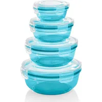 GRIZZLY 4er Set Frischhaltedosen (0,4L, 0,8L, 1,4L, 2,3L), rund,