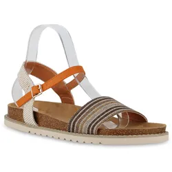 Damen Übergrößen Riemchensandalen in Orange