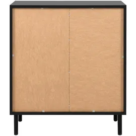 Livetastic Kommode Schwarz, Eiche Artisan, Metall, 2 Fächer, 80x90x40 cm Wohnzimmer, Kommoden - Sideboards, Kommoden