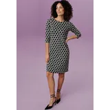 Aniston SELECTED Jerseykleid Shirtkleid Kreis-Muster Schwarz/Weiß 42