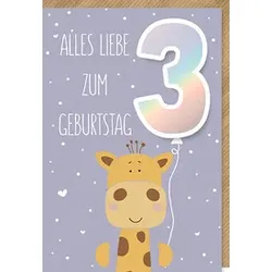 Geburtstagskarte Kinder Zahl 3 BRAUN+COMPANY 5030-24076