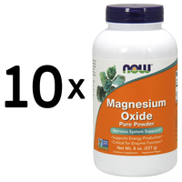 (2270 g, 52,00 EUR/1Kg) 10 x (NOW Foods Magnesium Oxide, Pure Powder - 227g)