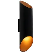 QAZQA Design Wandleuchte schwarz mit Gold - Organo s.