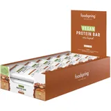 Foodspring Vegan Protein Bar Extra Layered - Bis 10 g pflanzliches Protein pro Riegel, zuckerarm, ideal nach dem Sport oder unterwegs - Roasted Peanut - 12 x 45 g