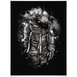 Poster WALL-ART „Universum Astronaut Schwarz Galaxie“ Bilder Gr. B/H/T: 60 cm x 50 cm x 0,1 cm, Astronaut, 1 St., bunt Poster Poster, Wandbild, Bild, Wandposter