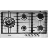 Gurari FG 905 V Gaskochfeld 90 cm 5 Brenner Edelstahl Wok Gusseisen Einbau