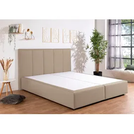 Home Affaire Boxbett "Fidan" beige (beige, creme) B:194cm L:210cm, Komplettbetten Boxspringbett wahlweise mit Bettkasten, in H2, H3 & H4 erhältilich