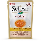 Schesir x 85 g Wilder Rosa Lachs & Karotten Schesir Cat Soup Katzenfutter nass