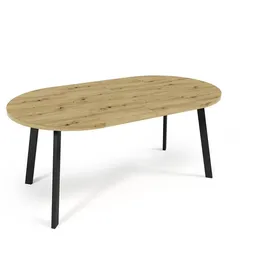 Feldmann-Wohnen Esstisch, Eiche Bianco, Holz, Rund,Rund, Stativgestell, 100x76x100 cm, Esszimmer, Tische, Esstische