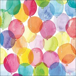 Ambiente 20 Servietten Papier 33x33cm 3-lagig - hochwertige Einweg Papierservietten bunt Luftballon Motiv Partyservietten Geburtstag Kinderparty Tischdeko
