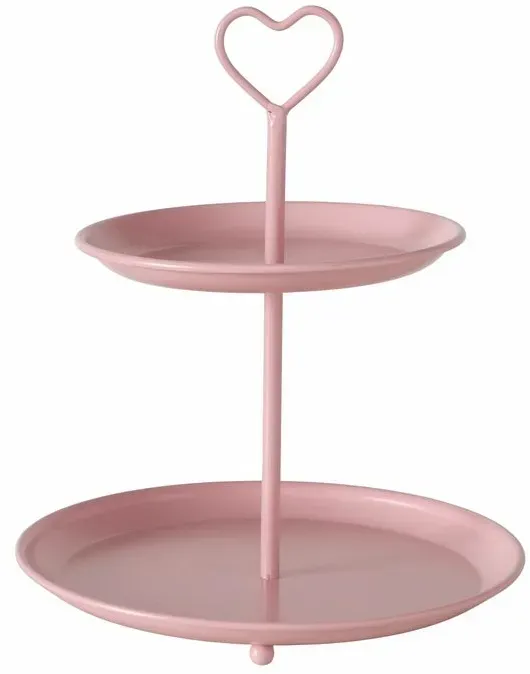 BOLTZE 2-stöckige Etagere Posita Ø 21 cm Metall Rosa Rose