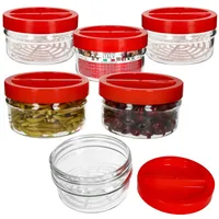 Mambocat 6x ORTES Vorratsglas 1,5L Glas mit Kunststoffdeckel Gitter