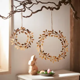 Frank-Flechtwaren Hänger Blätterkranz 2er Set Ø Braun