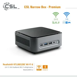 CSL Mini-PC Narrow Box Premium Intel N200 3,7 GHz 16 GB RAM 500 GB SSD Intel UHD Graphics Windows 11 Pro