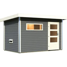 Karibu Saunahaus "Skrollan 1",terragrau,336 x 196 x 228 cm (B x T x H)