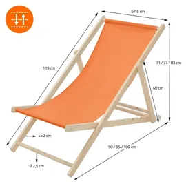ECD Germany Sonnenliege 117 x 52 x 83 cm Orange