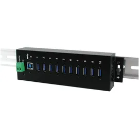 Exsys EX-1110HMVS Hub (USB-B, 10 Ports), Dockingstation + USB Hub, Schwarz