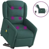 vidaXL Massagesessel Elektrisch 95 x 100 x 95 cm Dunkelgrün mit Aufstehhilfe
