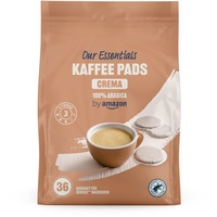 by Amazon Kaffeepads Crema 100% Arabica, Geeignet für Senseo Maschinen, Mittlere Röstung, 36 Stück, 1er-Pack