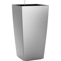 LECHUZA Cubico 30 Komplettset 30 x 30 x 56 cm  silber metallic