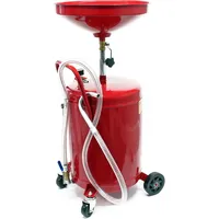 Wiltec Ölauffanggerät für 68l, höhenverstellbar 98-157cm mit 4-Rad-Fahrwerk, Entleerung