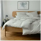 Elegante Breeze Bettwäsche aus Halbleinen - Kreide - 200x220 / 2x80x80 cm