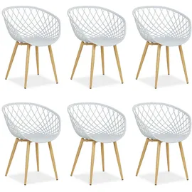 Homestyle4u Gartenstuhl, 6er Set in Grau 2820,