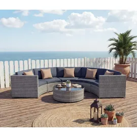 Mendler HWC-E17 Garten-Set Sitzgruppe grau/dunkelgrau/beige