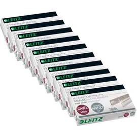 Leitz Juwel Heftklammern 4 mm, 10 x Box mit je 2000 Stück, Neusilber, 56410000