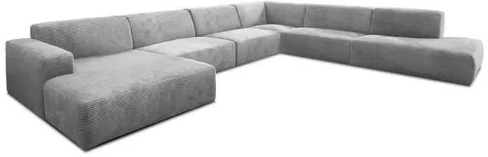 CASEDO Wohnlandschaft Valencia Cord Grau Grey