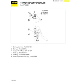 Viega 116668 Röhrengeruchsverschluss Kunststoff weiß