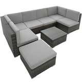 Tectake Venedig Lounge-Set 8-tlg.  grau