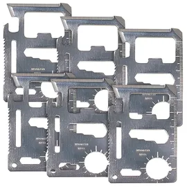 Pearl 6er-Set 14in1-Multi-Tools im Scheckkartenformat ohne Akku