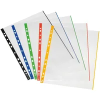 Herlitz Prospekthülle A4 glasklar farbiger Außenrand 70μm 10er
