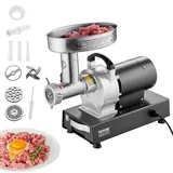 VEVOR kommerzieller elektrischer Fleischwolf Wurstmaschine 2,72 kg/Min. 350 W, industrieller Fleischwolf mit Klinge & Mahlplatte, multifunktionaler Fleischwolf aus Edelstahl für Küche & Restaurant