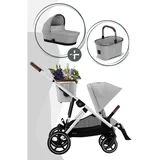 cybex retail gmbh Cybex Gazelle S Kinderwagen inkl. Cot S Babywanne / Kombikinderwagen, Farbe:Stone Grey / Silver